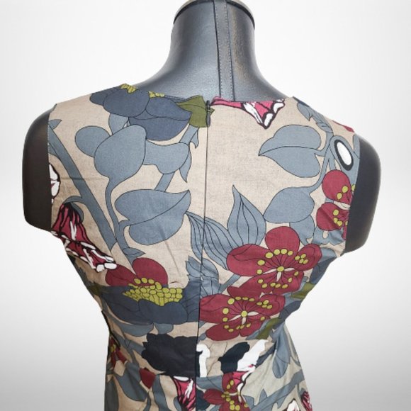 Marni Heathered Multi Floral Cotton Sleeveless Peplum Blouse/Top, - Picture 11 of 16